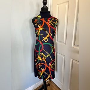 NWT Ralph Lauren Equestrian Print Dress Size Large